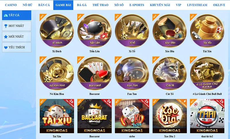 Giao diện chính của sảnh Game bài 78WIN